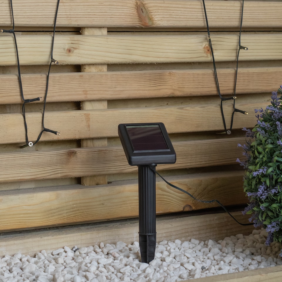 image 1 of 10m Solar Powered Outdoor Garden String Lights with 100 Warm White LEDs