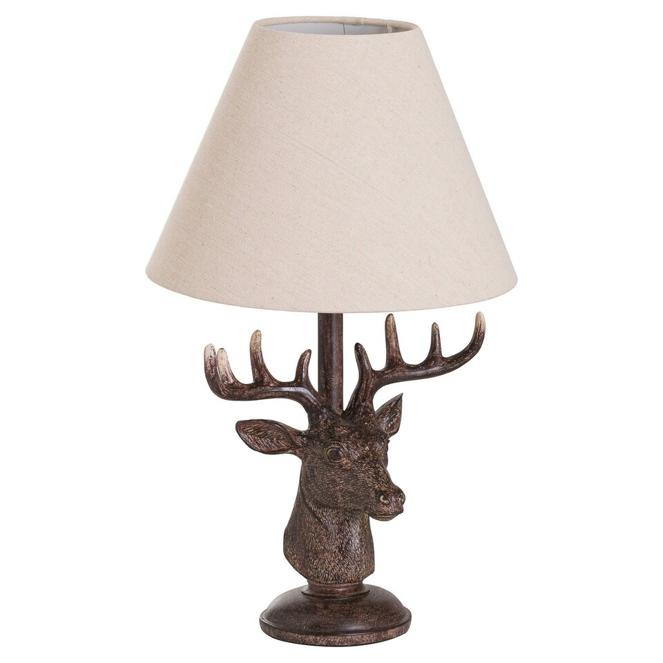 image 1 of Hill Interiors Stag Table Lamp - Brown/Cream - One Size