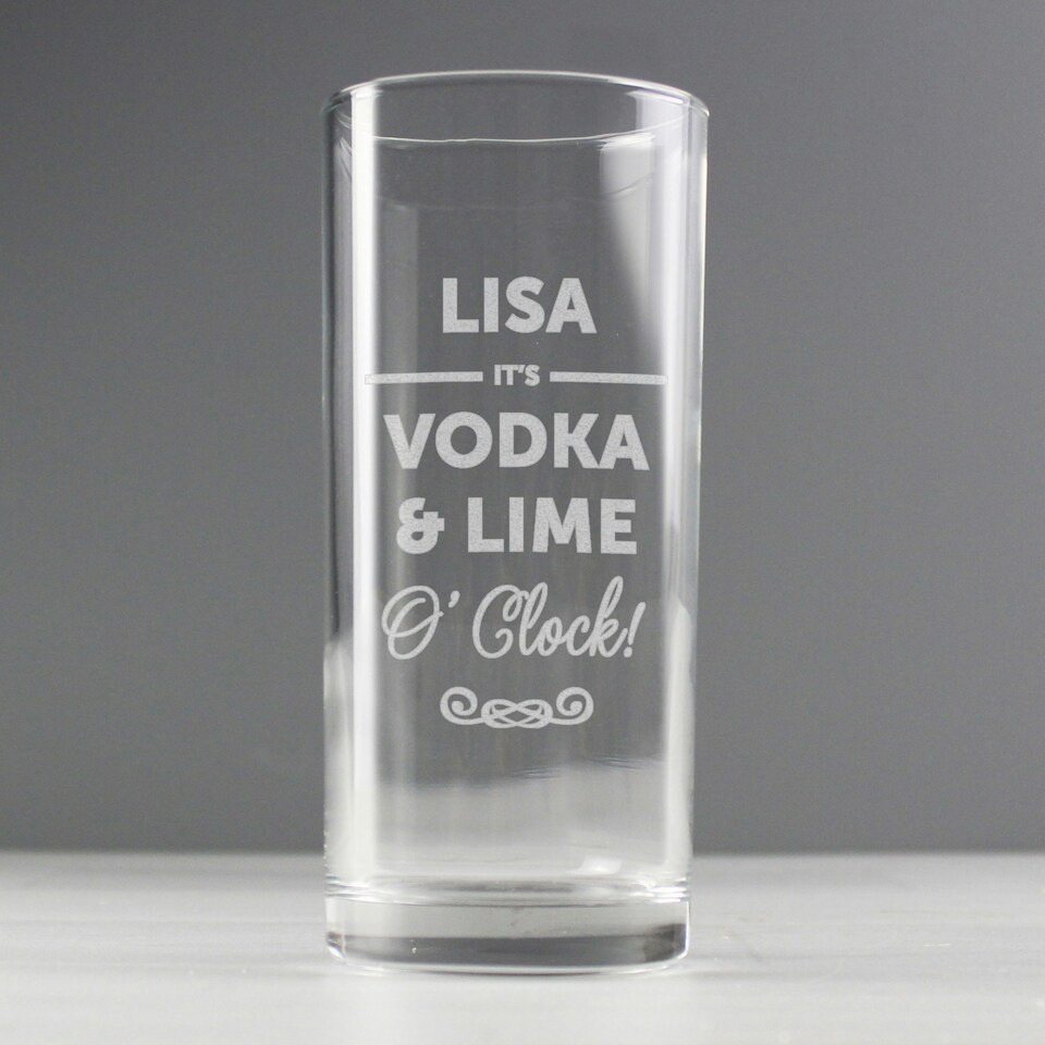 image 1 of Personalised Its...OClock Hi Ball Glass Clear