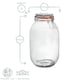 image 3 of Argon Tableware Glass Storage Jars - 3 Litre - Orange Seal - Pack of 3