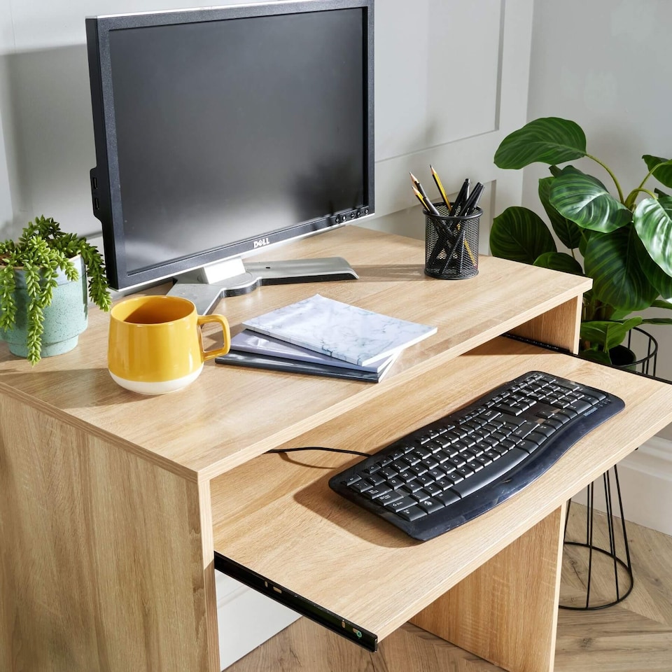 image 1 of Computer Desk PC Laptop Table Home Office Study Workstation | Brown