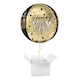 image 2 of Sparkling Stripes Grad Graduation Orbz Foil Helium Balloon - Inflated Balloon in a Box Black