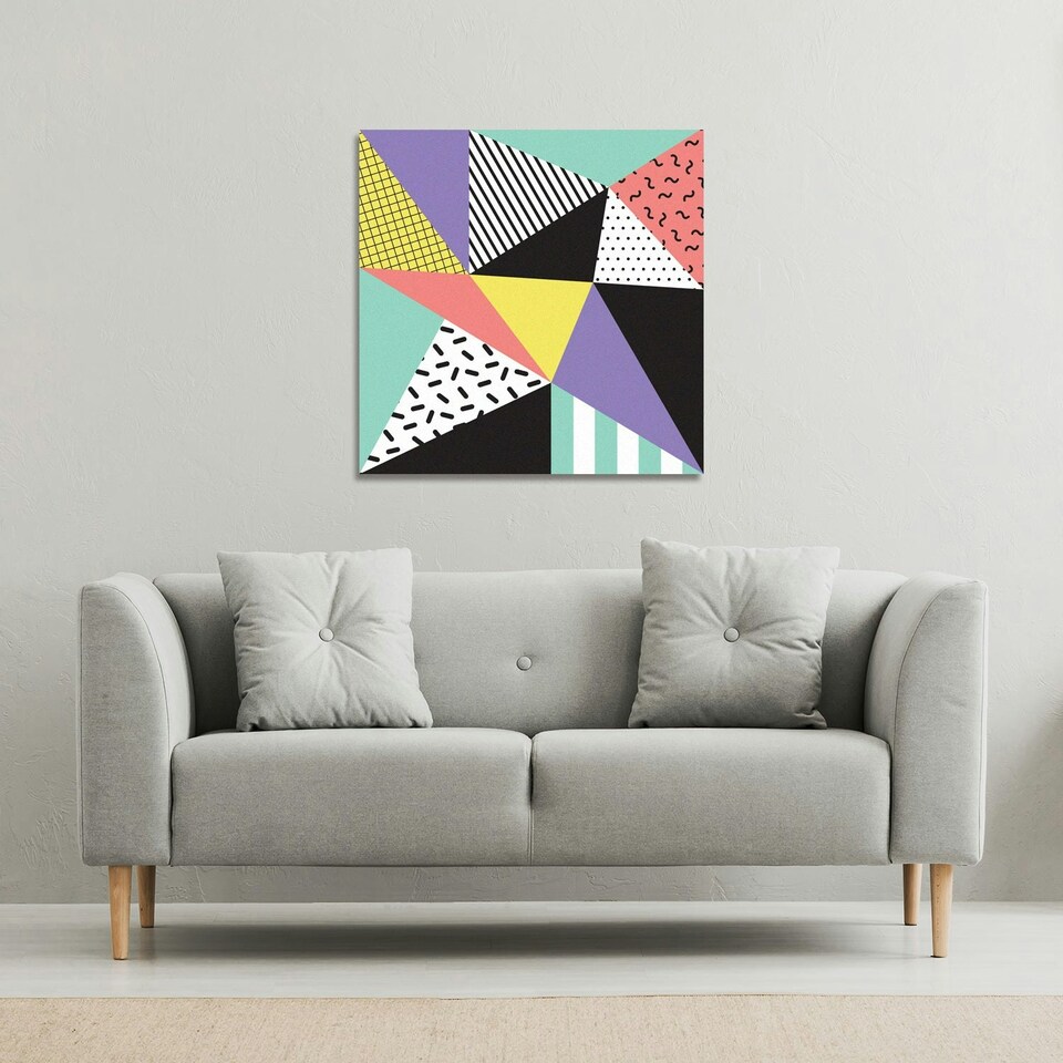 image 1 of Retro Themed Geometrics (Canvas Print) 46 x 46 x 4cm