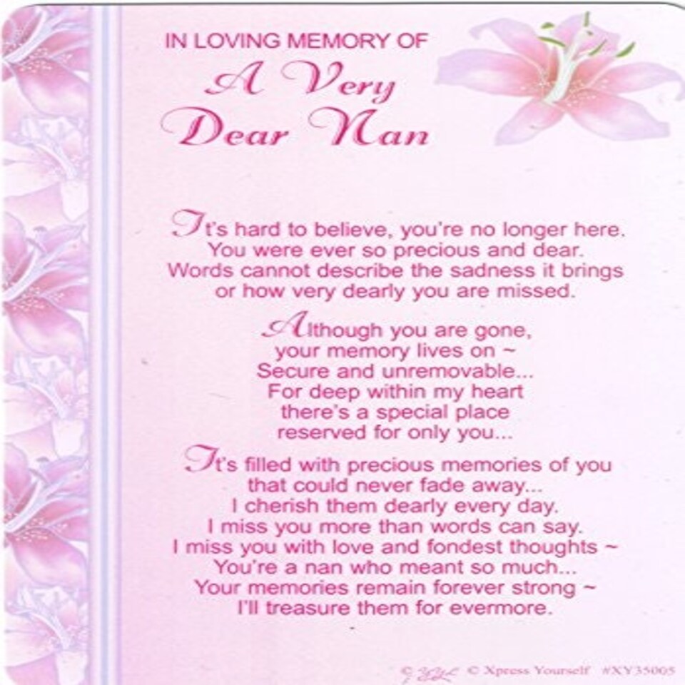 image 1 of In Loving Memory of a very Dear Nan Graveside Card