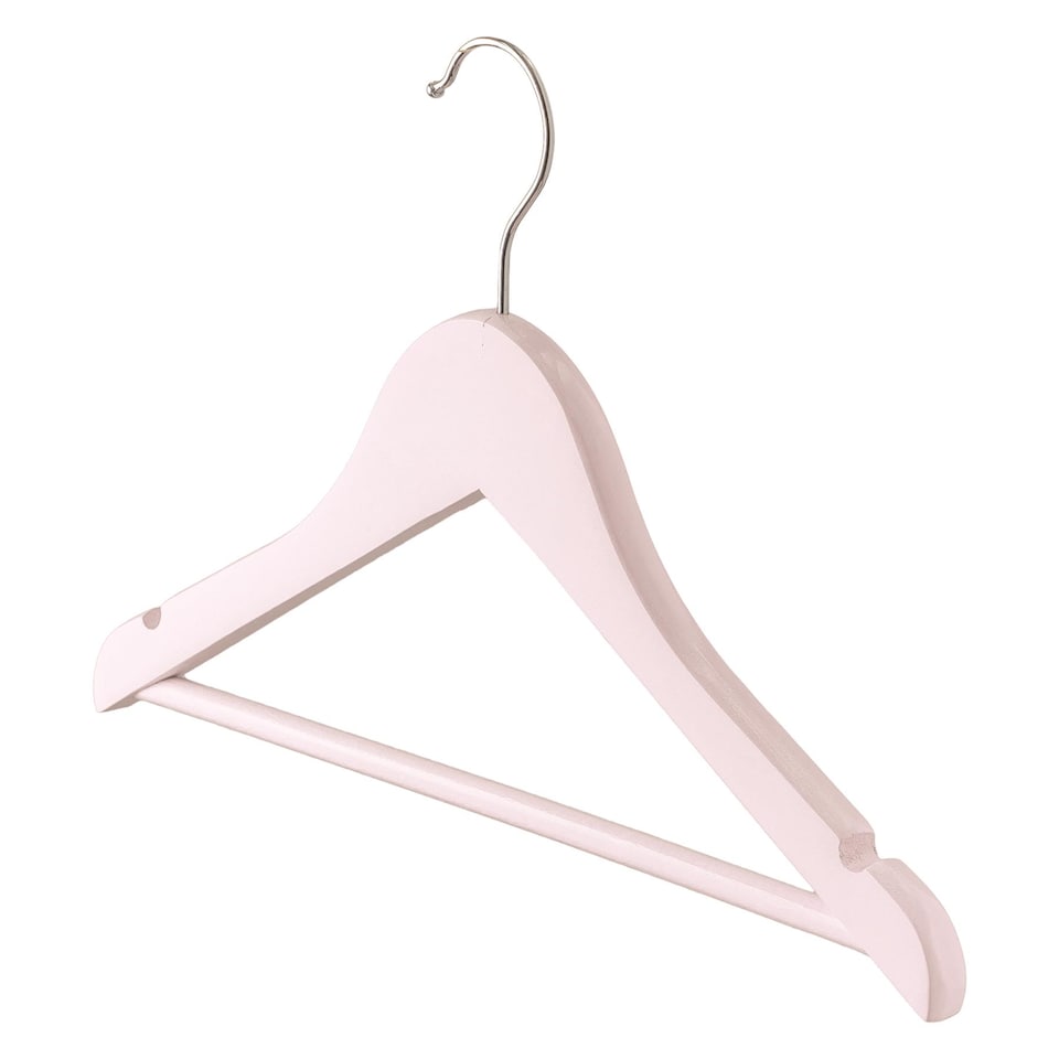 image 1 of Harbour Housewares Wooden Children's Hangers - Light Pink - Pack of 20