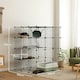 image 10 of PawHut DIY 4 Tier Cat Cage Indoor with Hammock, Ramps, Doors, for 1-3 Cats