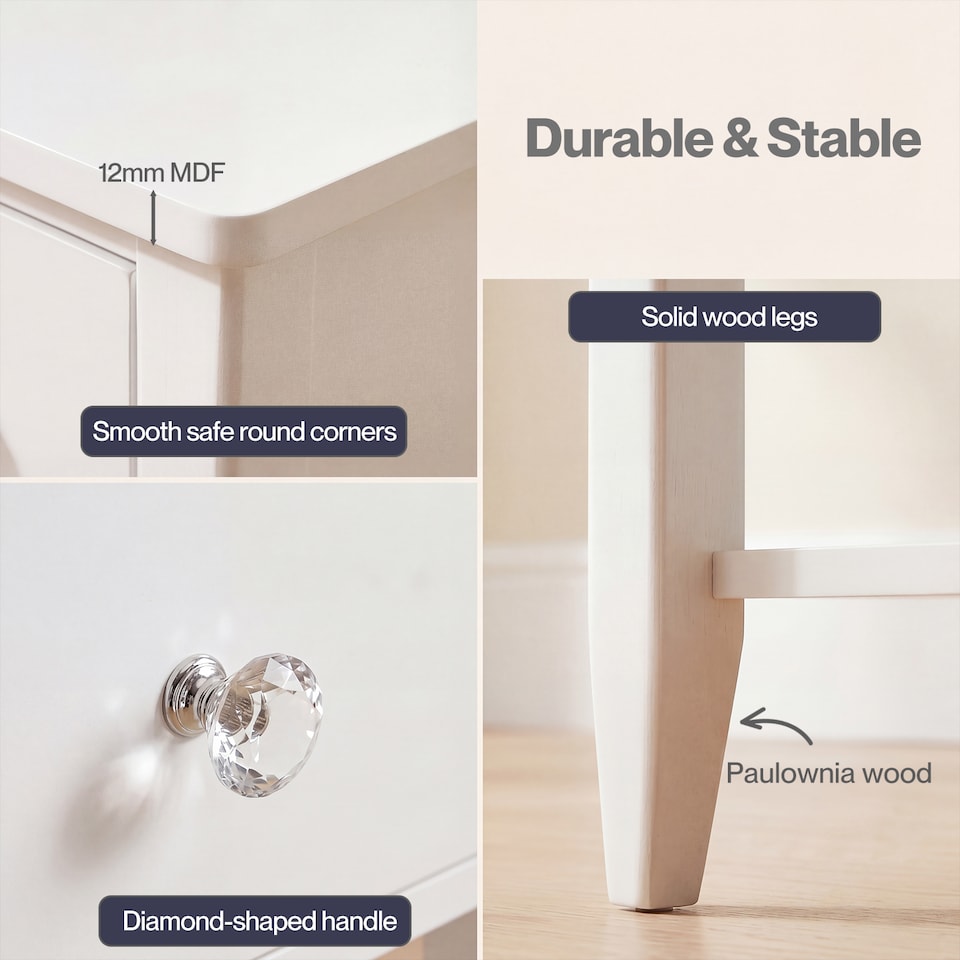 image 1 of Levede Bedside Table Narrow Modern End Table Drawer & Shelf Bedroom White