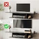 image 4 of HOMCOM Wall Mounted TV  Stand Entertainment Unit with Storage Shelf, Black