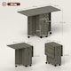 image 7 of HOMCOM Folding Dining Table, Drop Leaf Table With Storage Drawers Grey
