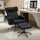 image 2 of Living and Home Faux Leather Swivel Armchair with Matching Footstool