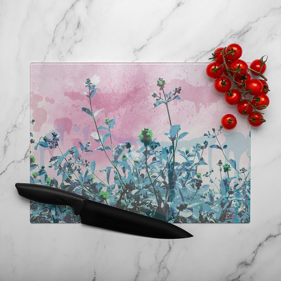 image 1 of Berry Sky Glass Chopping Board | Multi