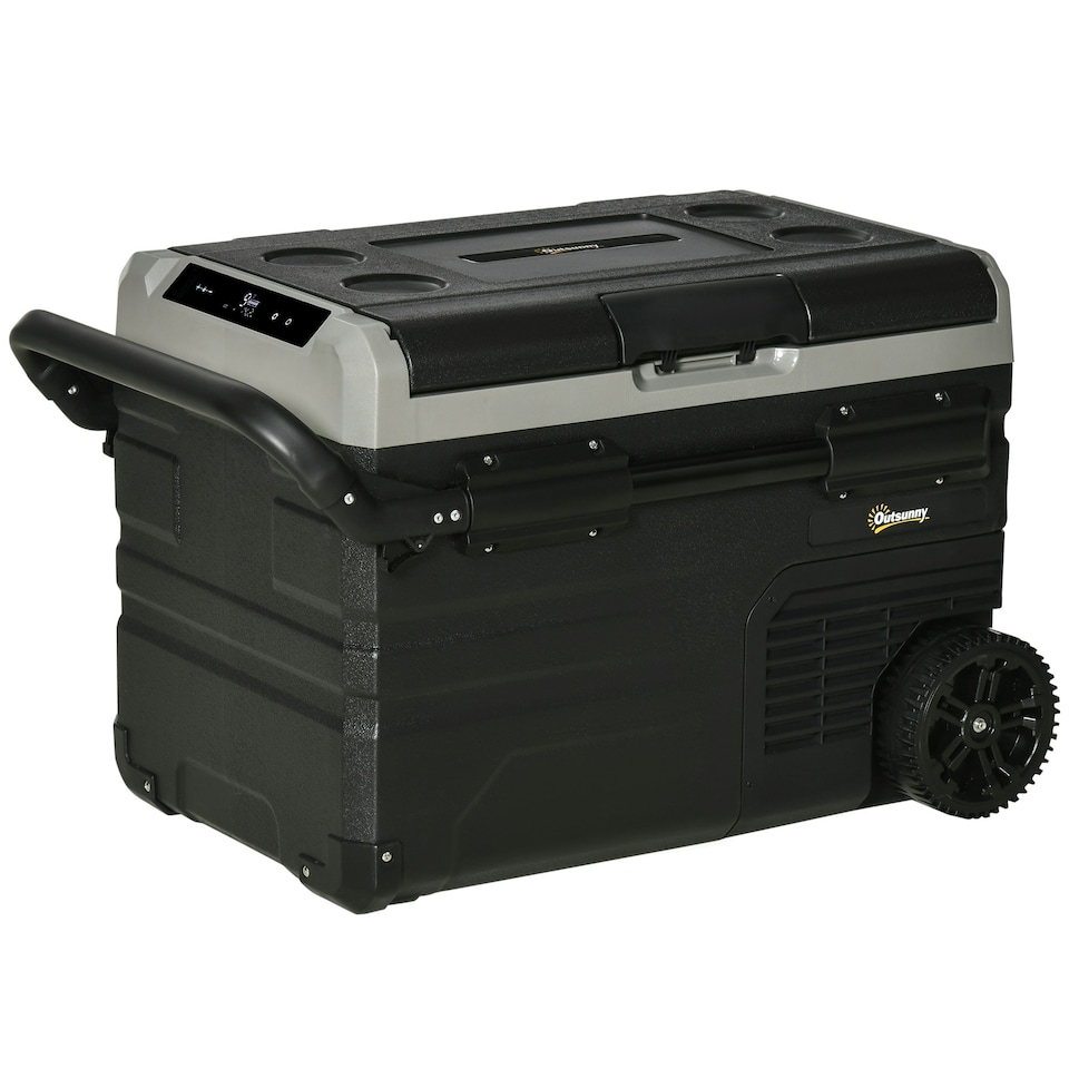 image 1 of Outsunny 40L Car Refrigerator 12V Portable Freezer w/ Inner LED Light
