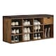 image 4 of 10 Compartment Shoe Storage Bench Industrial Rustic Brown Brown
