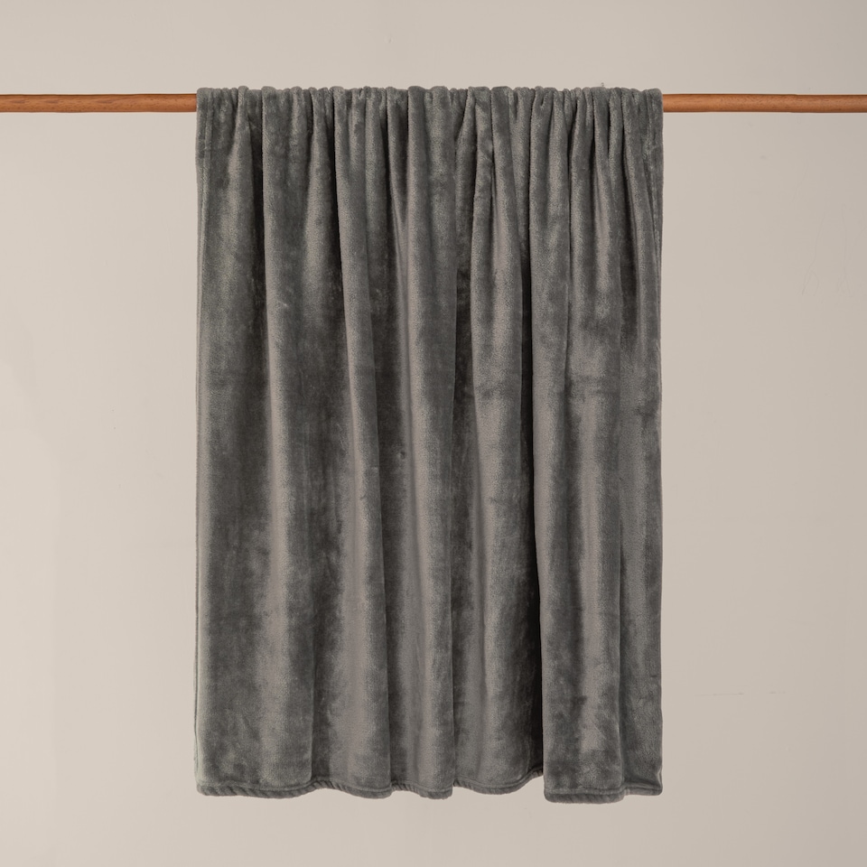 image 1 of Furn Harrow Fleece Throw | Grey | Charcoal | 1