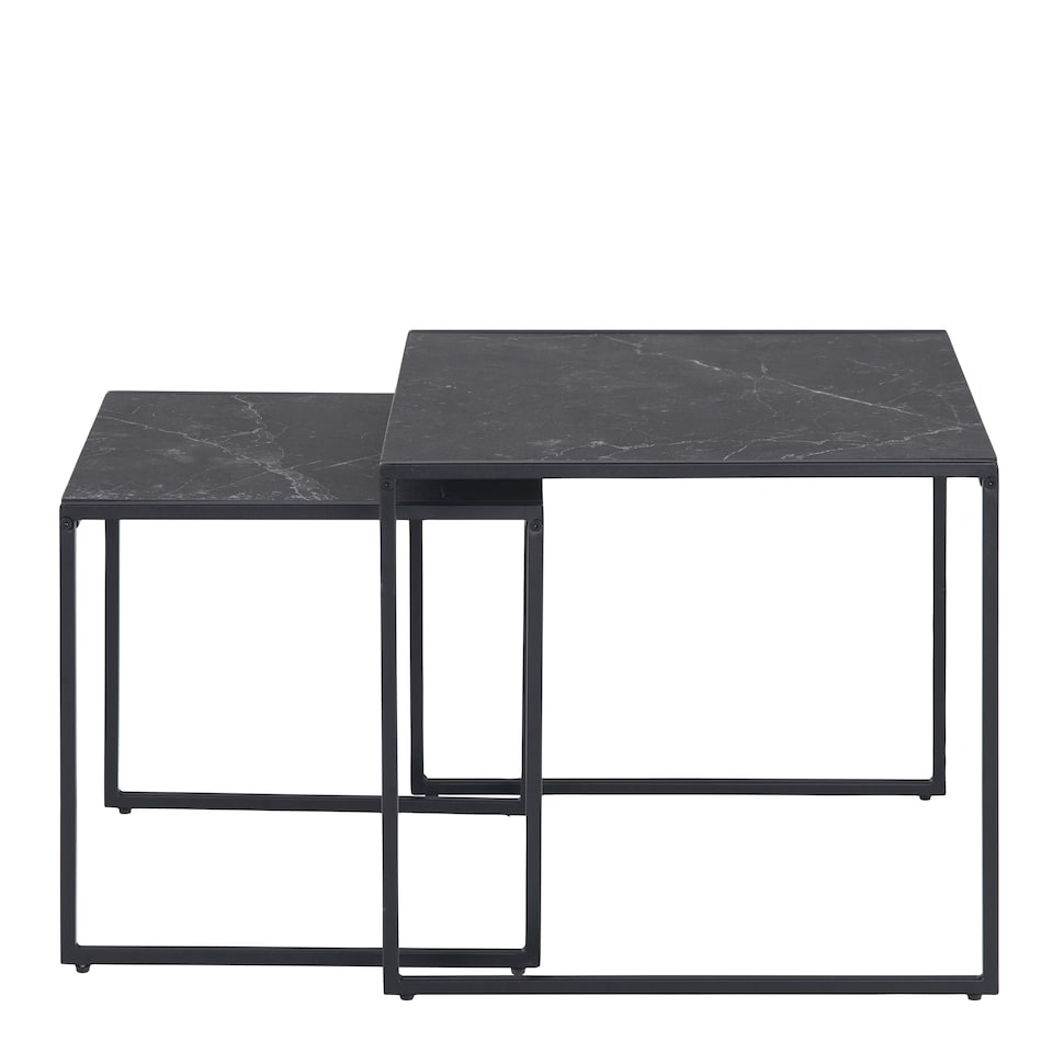 image 1 of Infinity Nest of Tables in Black Matt Set of 2