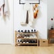 image 8 of HOMCOM Bamboo Shoe Rack, 3-tier Shoe Storage Shelf for 9 Pair Shoes for Entryway