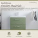 image 3 of Bathroom Wall Hung 2 Soft Close Drawer Vanity Unit, Satin Green, 610mm | Green | Satin Green | 579 x 610 x 390mm