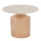 image 2 of Interiors by Premier Marble Top Gold Base Side Table, Contemporary End Table in Bottleneck Design, Sturdy Iron Base Gold