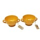 image 1 of Verano Spanish Ceramics Selena Glazed Set of 2 Soup Bowls - 9.5x14cm Orange Orange