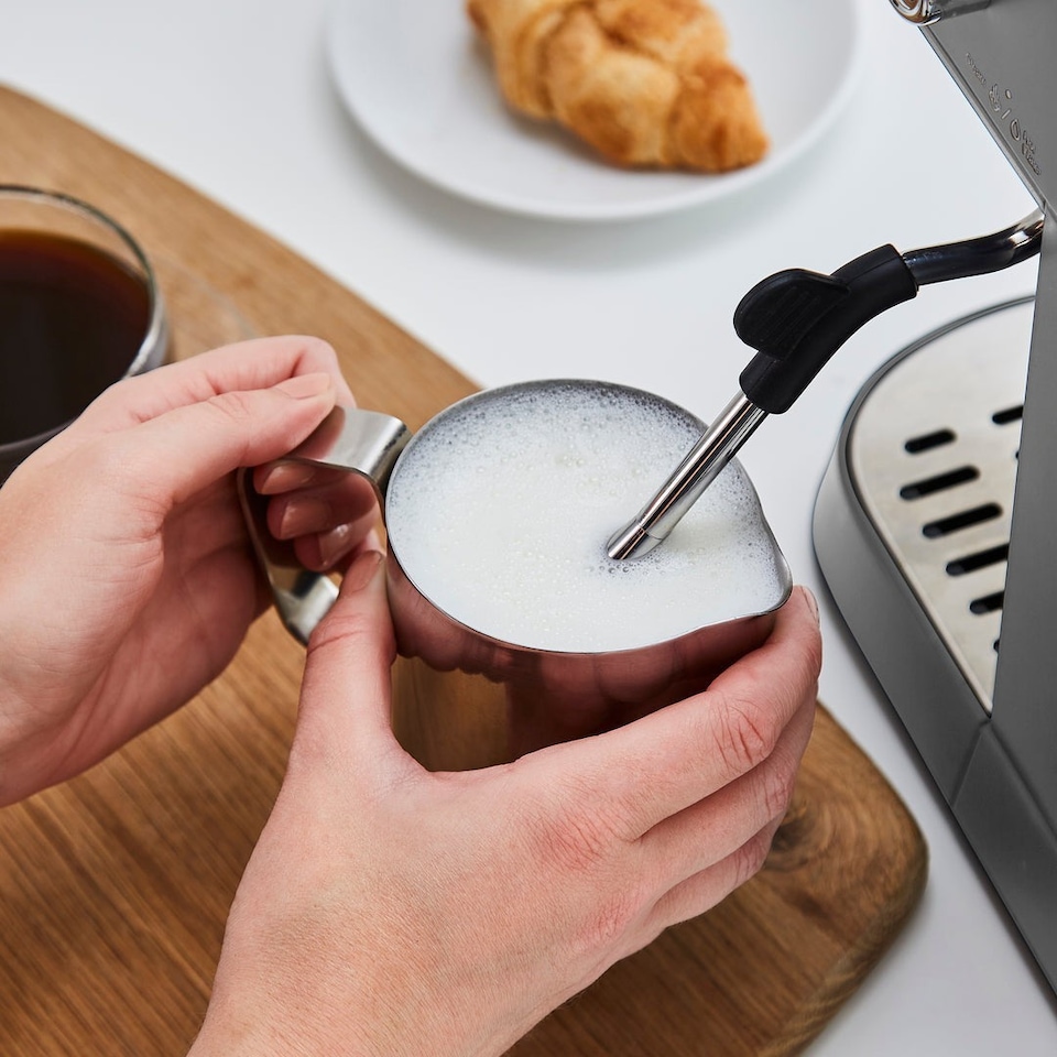 image 1 of Morphy Richards Signature Grey Kettle Toaster & Espresso Coffee Machine Set