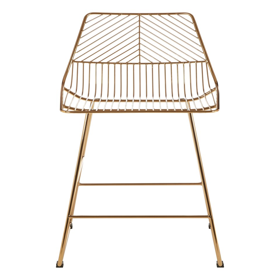 image 1 of Interioirs by Premier Gold Metal Wire Bar Chair, Sturdy Metal Chair for Bar, Breakfast Wire Chair for Home
