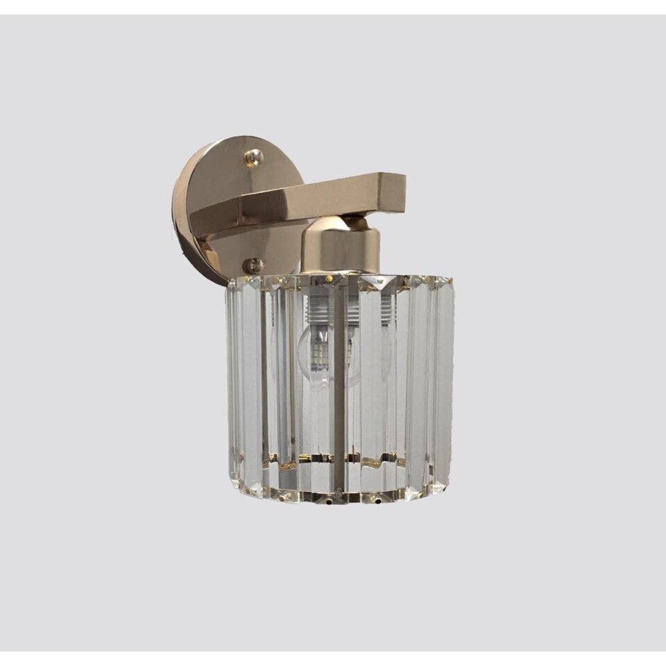 image 1 of Crystal Cups Wall Lamp Retro Glass Shade E27 Gold Wall Sconce