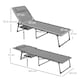 image 7 of Outsunny Folding Sun Lounger with 5-Level Reclining Back, Side Table, Beige 