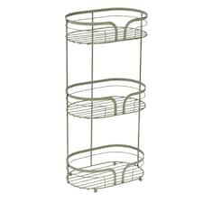 Showerdrape Dante Sage Green Freestanding Bathroom Floor Shower Caddy | Green | Sage Green | Large