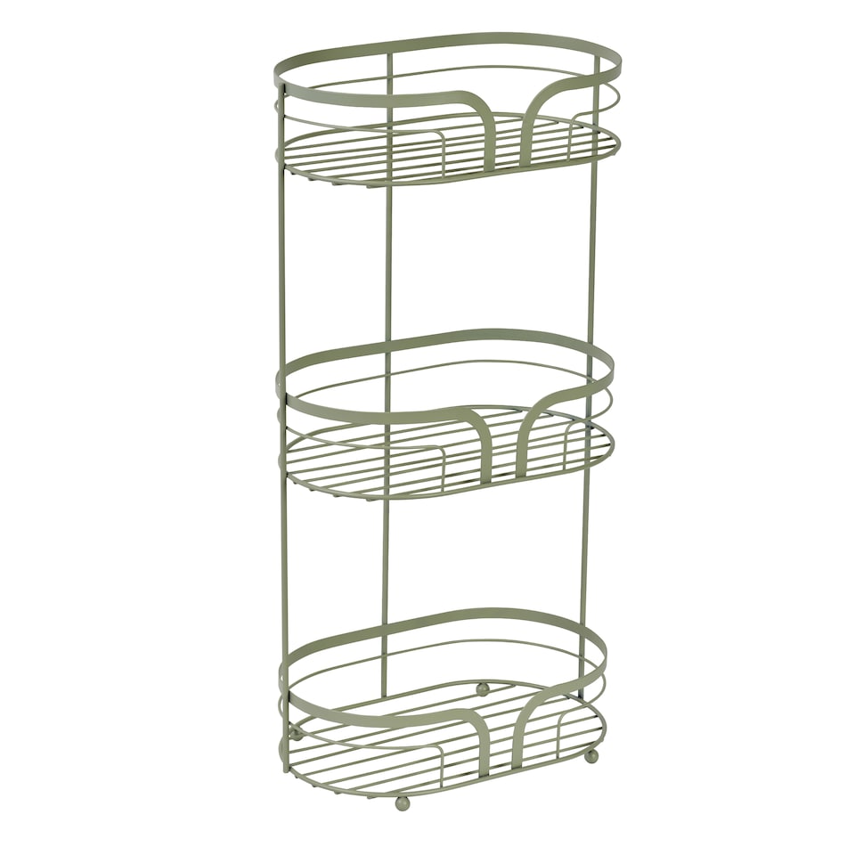 image 1 of Showerdrape Dante Sage Green Freestanding Bathroom Floor Shower Caddy | Green | Sage Green | Large