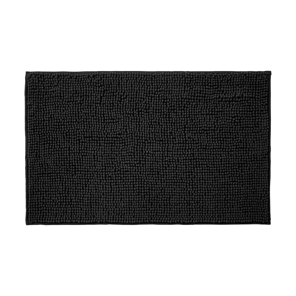 image 1 of Chenille Bobble Bath Mat Non-Slip 50 x 80cm - Black