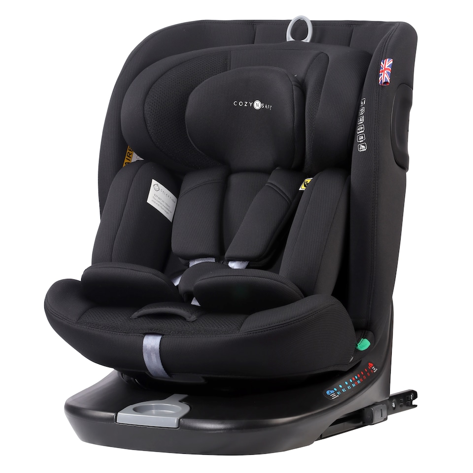 image 1 of Cozy N Safe Galaxy i-Size 360 Rotating Car Seat 40-150cm, ISOFix & Top Tether, Extended Rear & Forward Facing, 5 Recline Positions, Side Impact Protection, Birth to 12 Years (Jet)