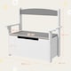 image 5 of AIYAPLAY 2 in 1 Toy Box for Kids with Safety Lid for Bedroom, Nursery Grey | 68.5L x 34W x 58Hcm