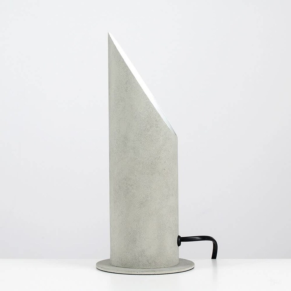 image 1 of ValueLights Cement Stone Effect Metal Table Floor Standing Uplighter Lamp | Grey