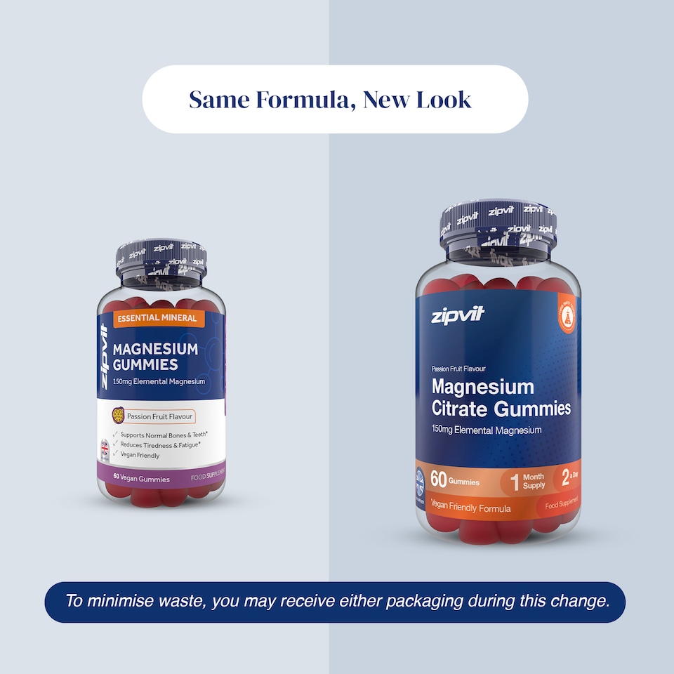 image 1 of Zipvit Magnesium Gummies, Energy, Muscle & Nerve Support, Passion Fruit Flavour, 60 Vegan Gummies, 1-Month Supply