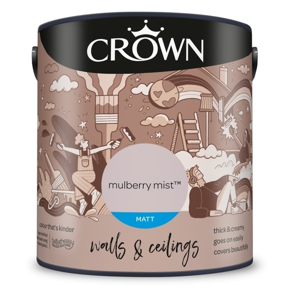 image 1 of Crown Walls & Ceilings Matt 2.5L Mulberry Mist