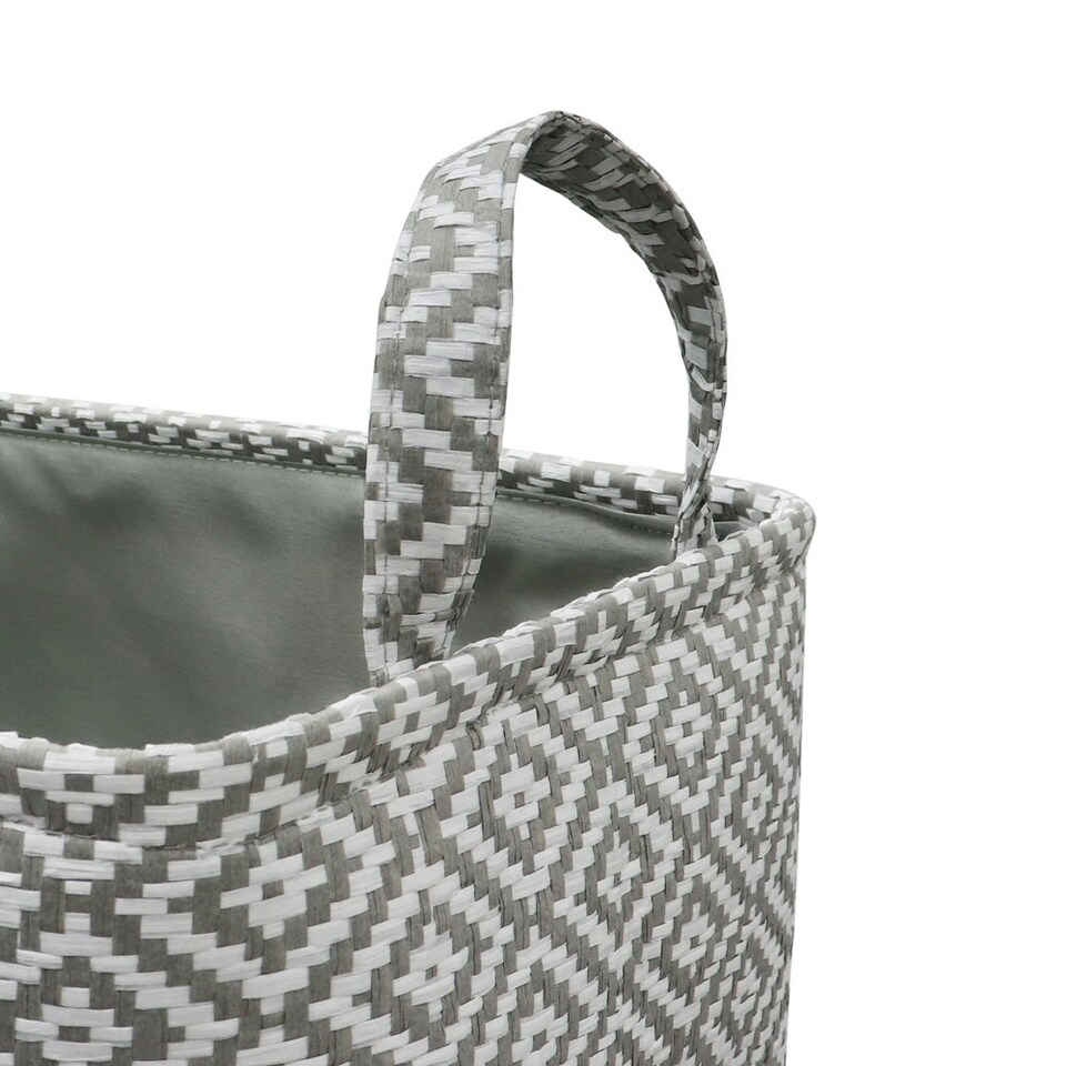 image 1 of JVL Argyle Set of 3 Rectangular Storage Baskets - Light Grey Grey