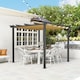 image 9 of Outsunny 3 x 3m Pergola with Retractable Roof, Aluminium Frame Garden Gazebo Canopy Outdoor Sun Shade Shelter for Grill, Patio, Deck, Khaki