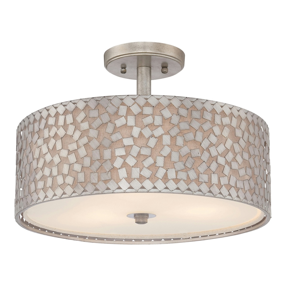 Confetti 3 Light Semi Flush Ceiling Light Old Silver, E27