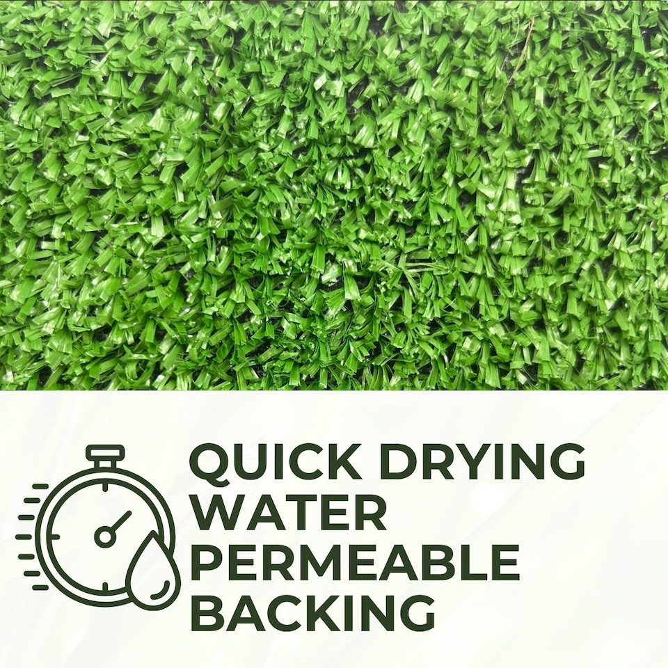 image 1 of 7mm Artificial Grass - 1.5m x 10m - Budget Fake Lawn Astro Turf | Green | 1.5m x 10m | 1