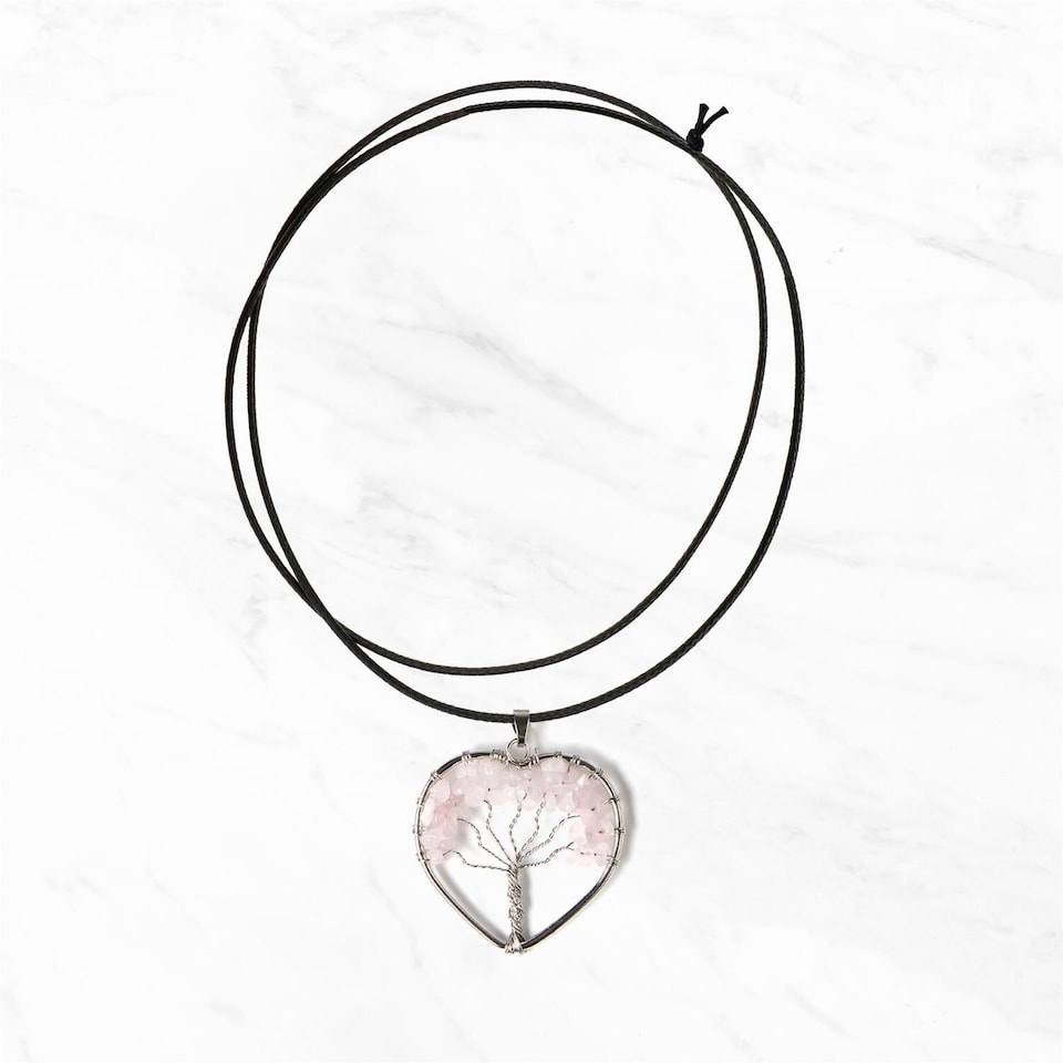 image 1 of Myga Tree Life Pendants - Rose Quartz