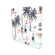Beautiful tropical coconut palm trees (Canvas Prints) 50cm x 35cm