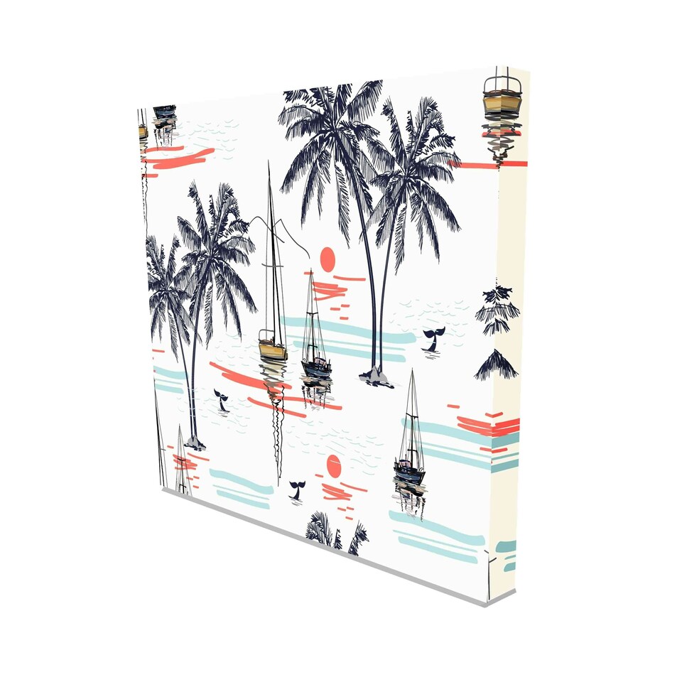image 1 of Beautiful tropical coconut palm trees (Canvas Prints) 50cm x 35cm