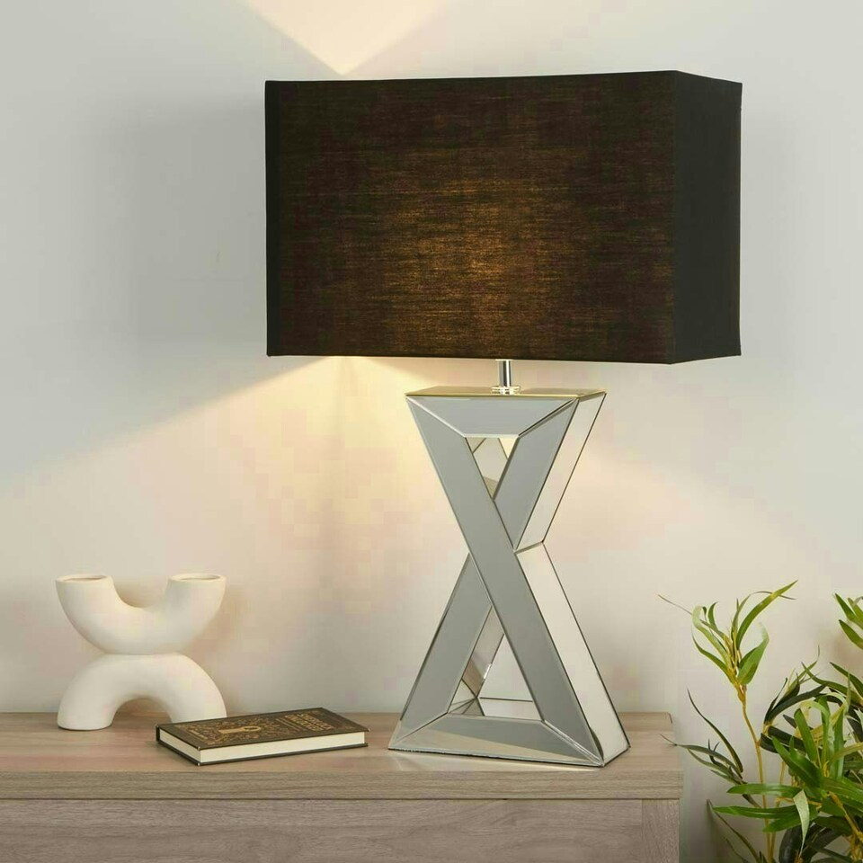 image 1 of Athena Chrome Small Mirror Table Lamp Chrome