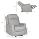 image 3 of HOMCOM Electric Fabric Recliner Armchair, Reclining Chair with Adjustable Leg Rest, USB Port, for Limited Space Home Living Room, Grey
