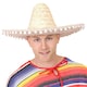 image 7 of Orange Mexican Sombrero – Fancy Dress Hat with Pom-Pom Trim N/A | 1