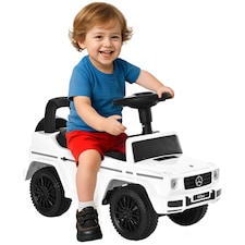 HOMCOM Benz G350 Kids Ride on Sliding Car w/ Under Seat Storage No Power White