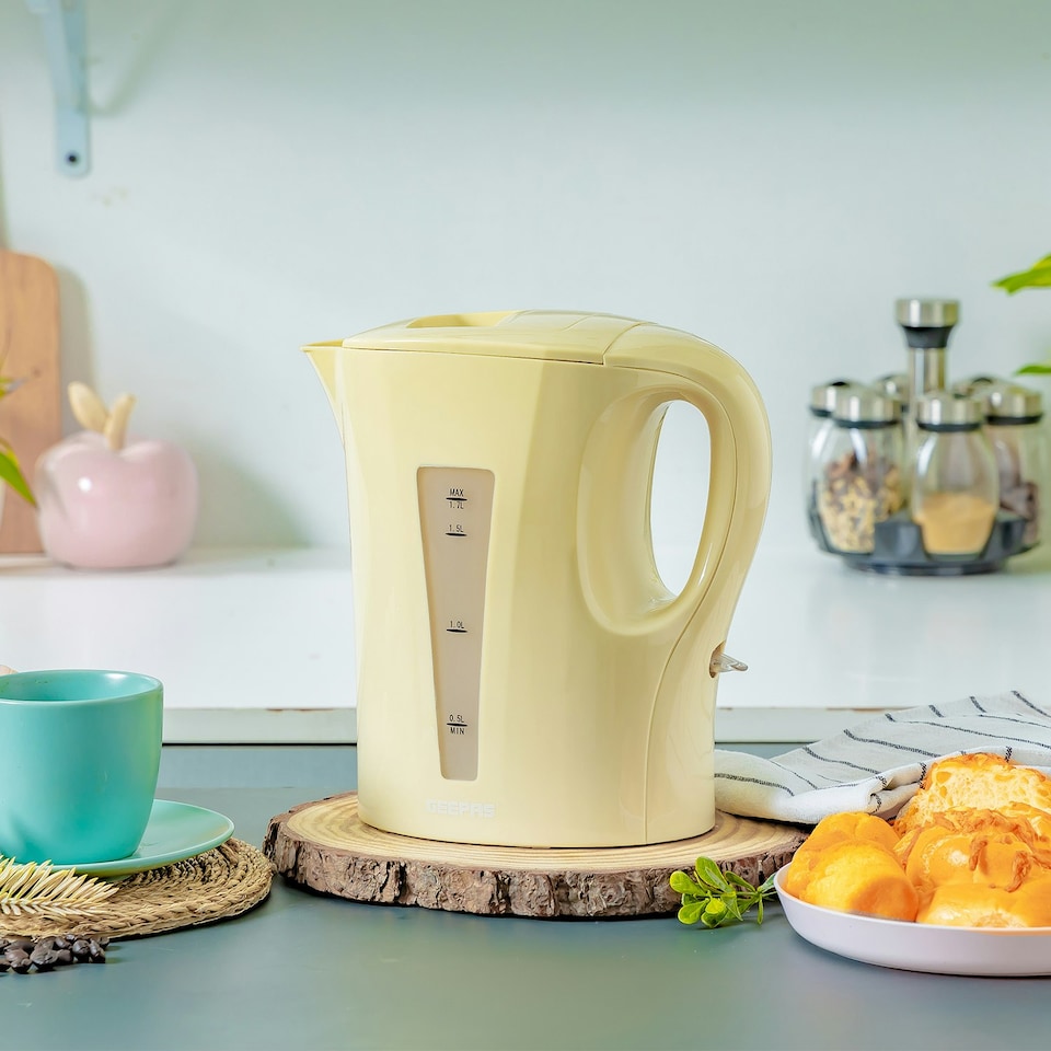 image 1 of GEEPAS Electric Kettle & 2 Slice Bread Toaster Kitchen Combo Set |Beige | Multi