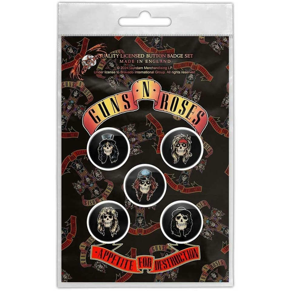 Guns N' Roses Button Badge Pack: Appetite For Destruction - Accessories N/A