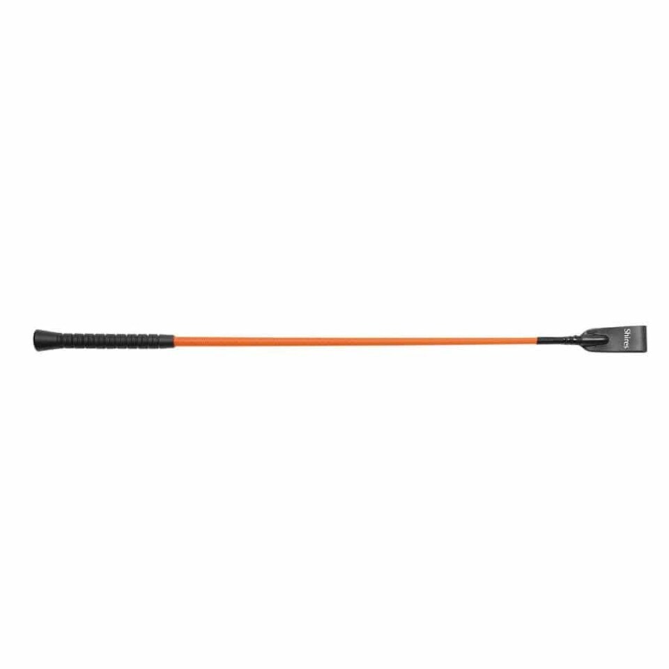 image 1 of Shires Plain Leather Horse Dressage Whip - Orange - 26.5in