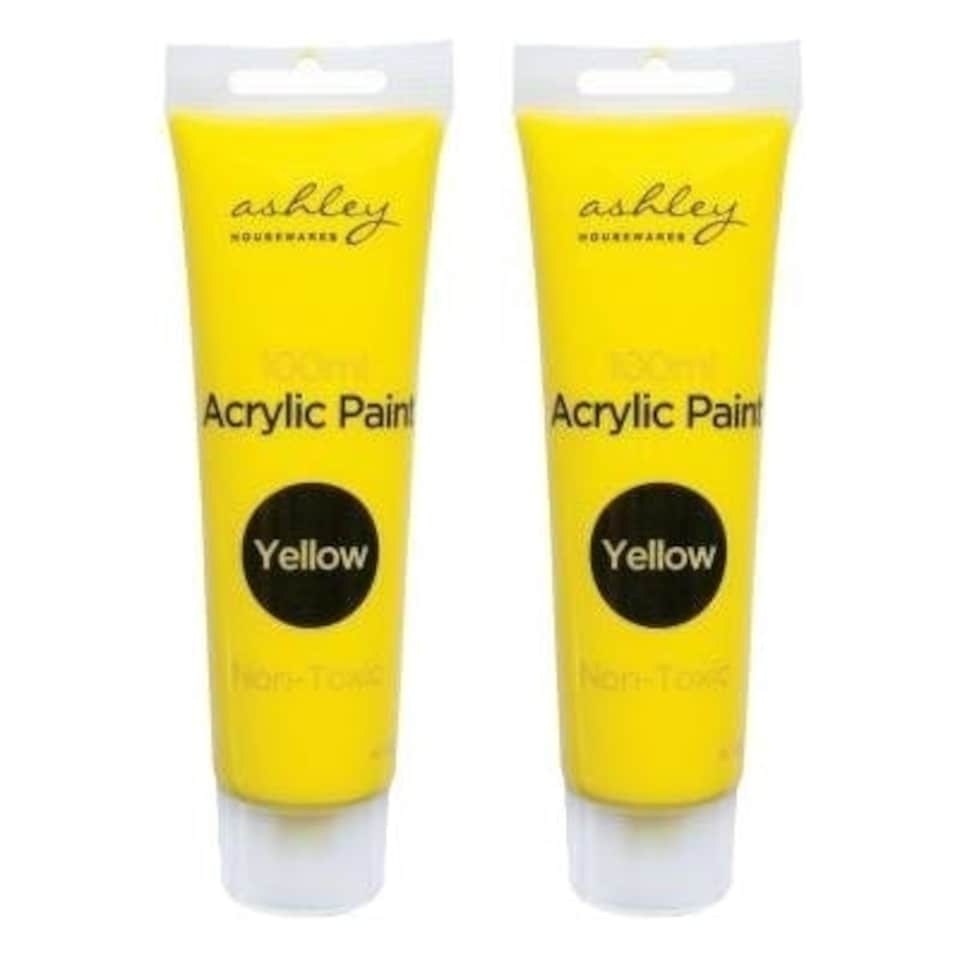 Ashley Acrylic Paints - 100ml - Yellow - Pack of 2